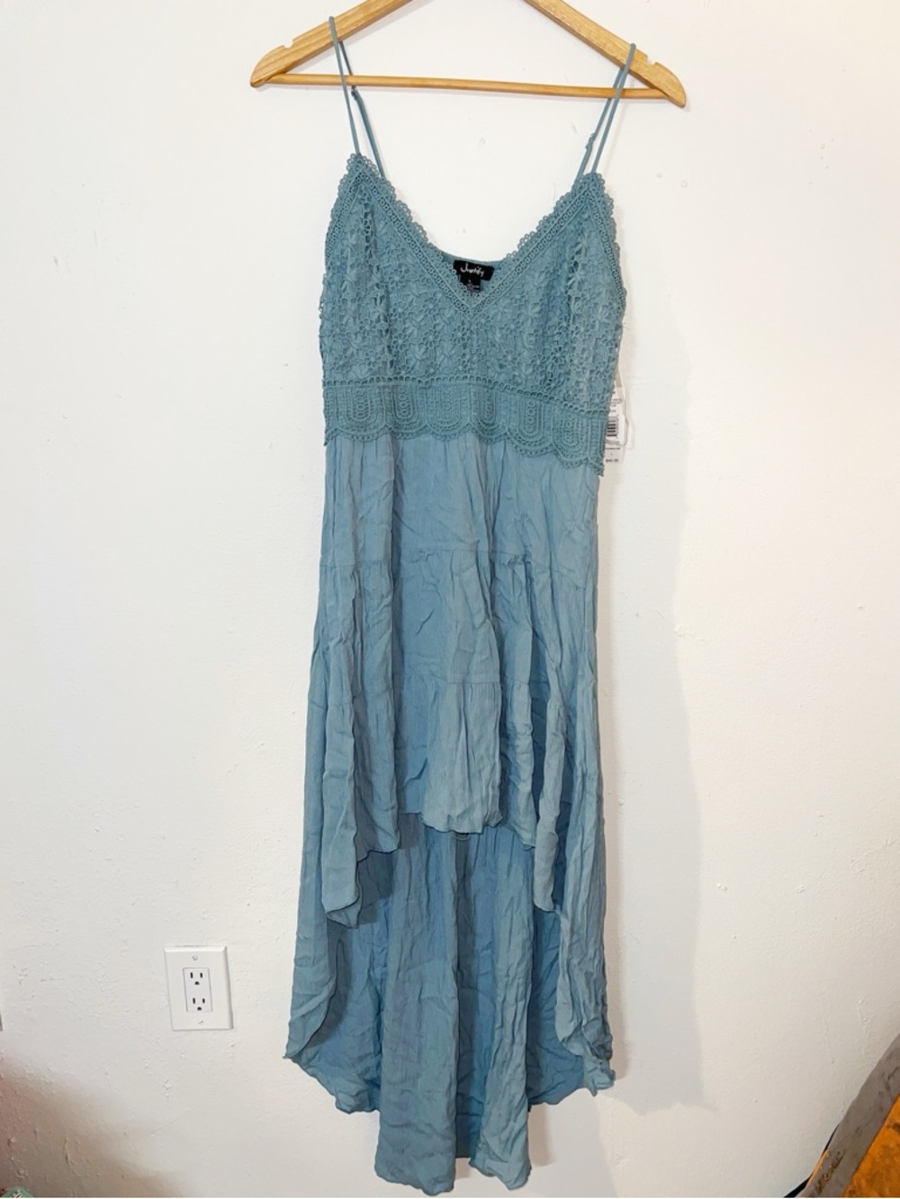 Justify high low maxi crochet top summer floral tank top smocked back dress new